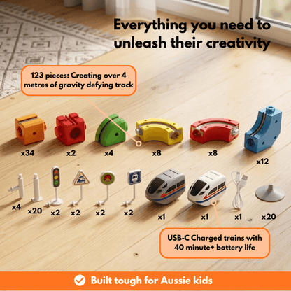 ExploraForge™ MagnaRail Deluxe Set (123 Piece)